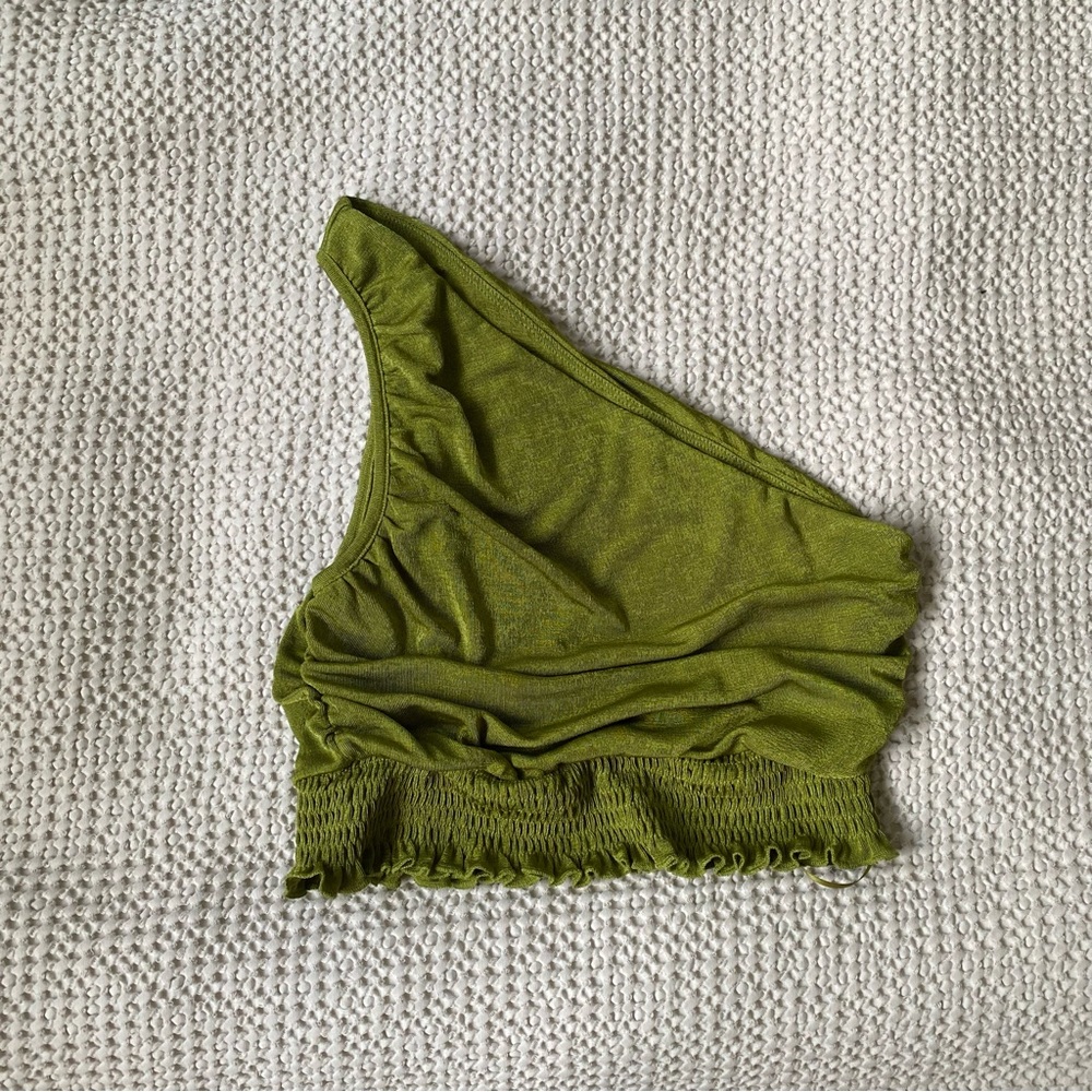 Princess Polly one shoulder green top